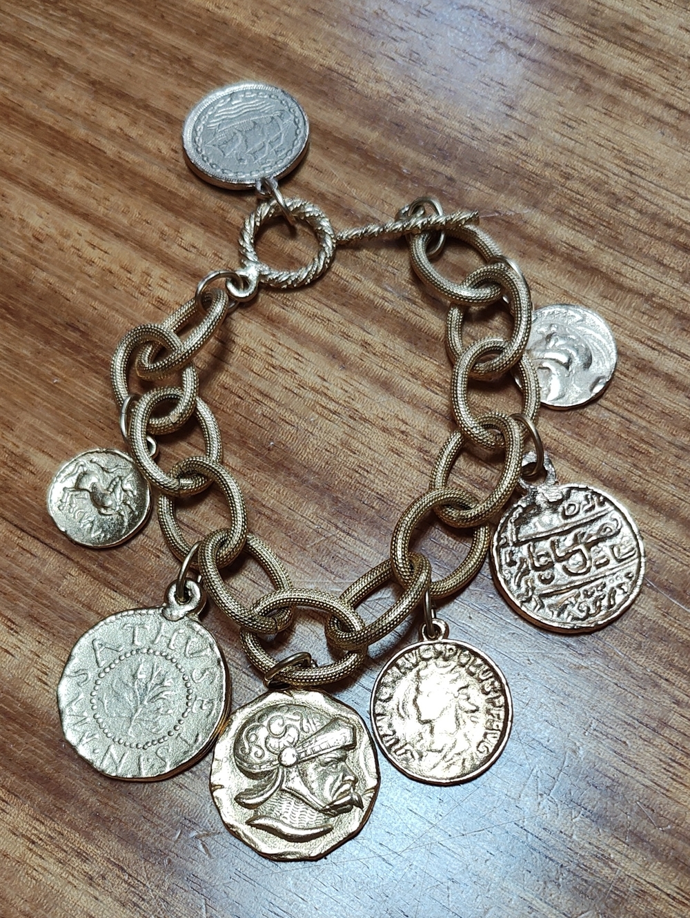 Gold-Tone Coin Charm Bracelet - Women Jewelry